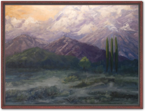Sunset Mountains - Framed Canvas Print