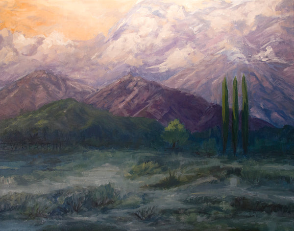 Sunset Mountains - Framed Canvas Print