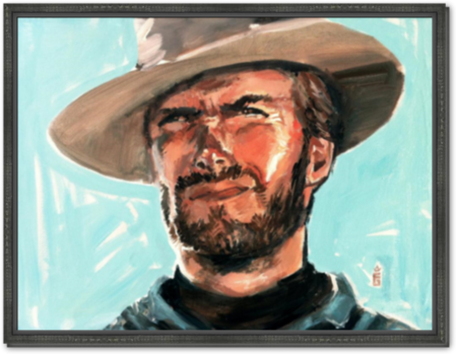 Clint Eastwood - Framed Canvas Print