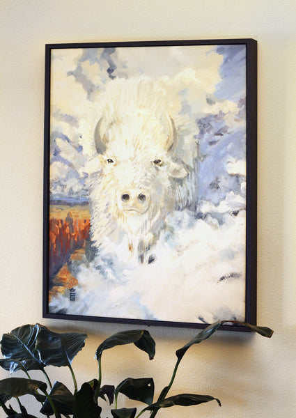 Legend of the White Buffalo - Framed Canvas Print